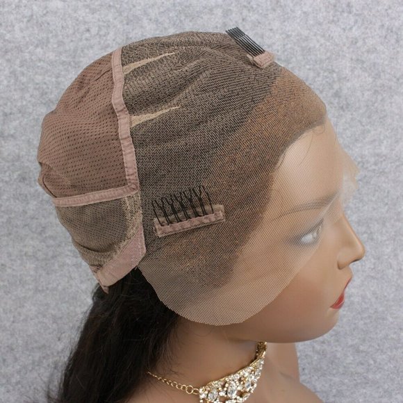 100% Human Hair FULL Lace Wig w/Bangs, 20" inches - Picture 7 of 8